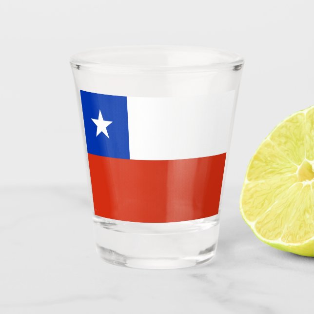 Patriotic shot glass with flag of Chile (Front)