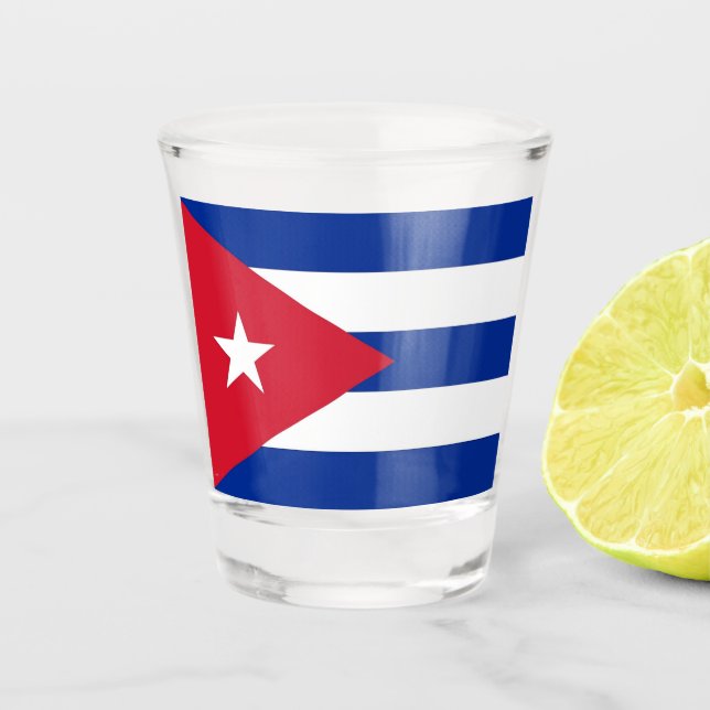 Patriotic shot glass with flag of Cuba (Front)