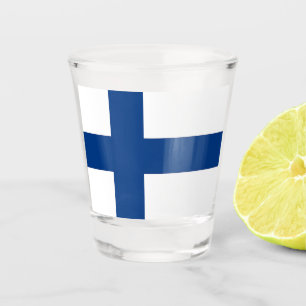 Patriotic shot glass with flag of Finland