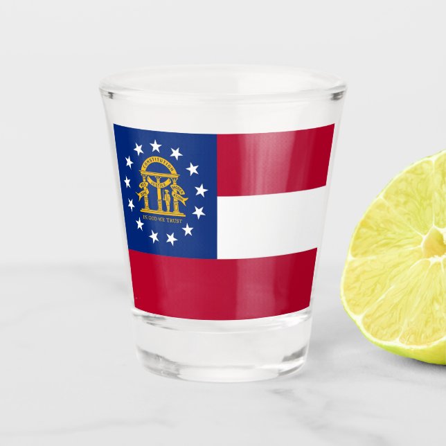 Patriotic shot glass with flag of Georgia (Front)