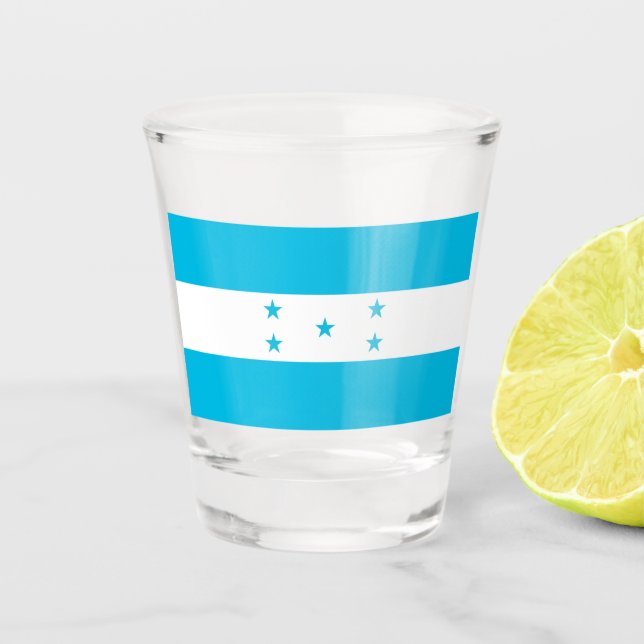 Patriotic shot glass with flag of Honduras (Front)