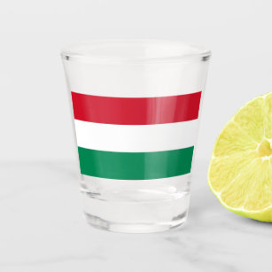 Patriotic shot glass with flag of Hungary