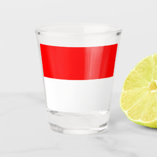 Patriotic shot glass with flag of Indonesia