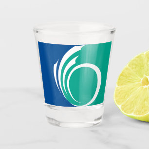 Patriotic shot glass with flag of Ottawa City