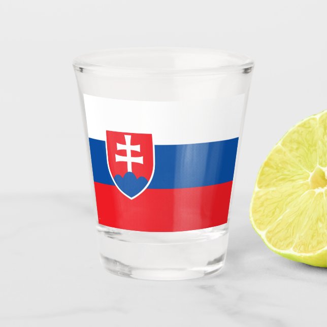 Patriotic shot glass with flag of Slovakia (Front)