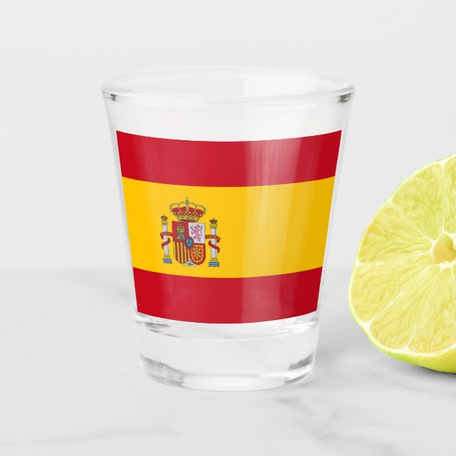 Patriotic shot glass with flag of Spain (Front)