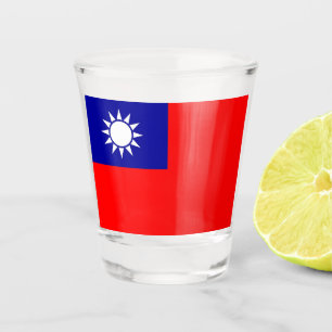 Patriotic shot glass with flag of Taiwan