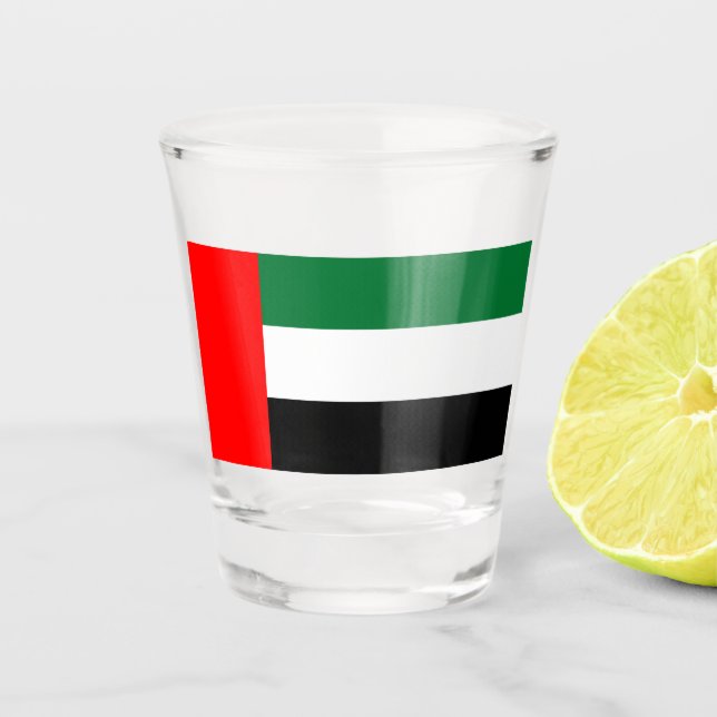 Patriotic shot glass with flag of UAE (Front)