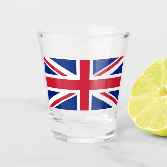 Patriotic shot glass with flag of United Kingdom (Front)