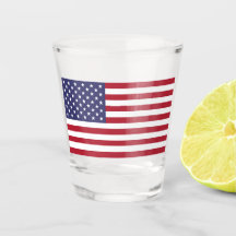 Patriotic shot glass with flag of USA