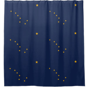 Patriotic Shower Curtain with Flag of Alaska, USA