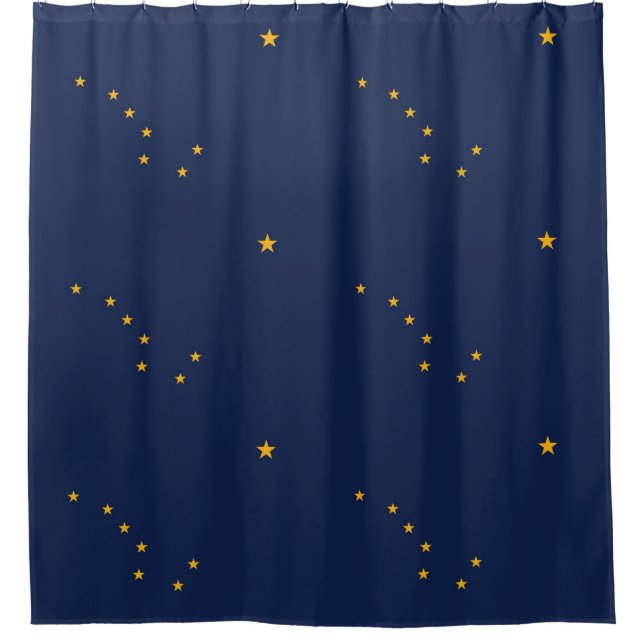 Patriotic Shower Curtain with Flag of Alaska, USA (Front)
