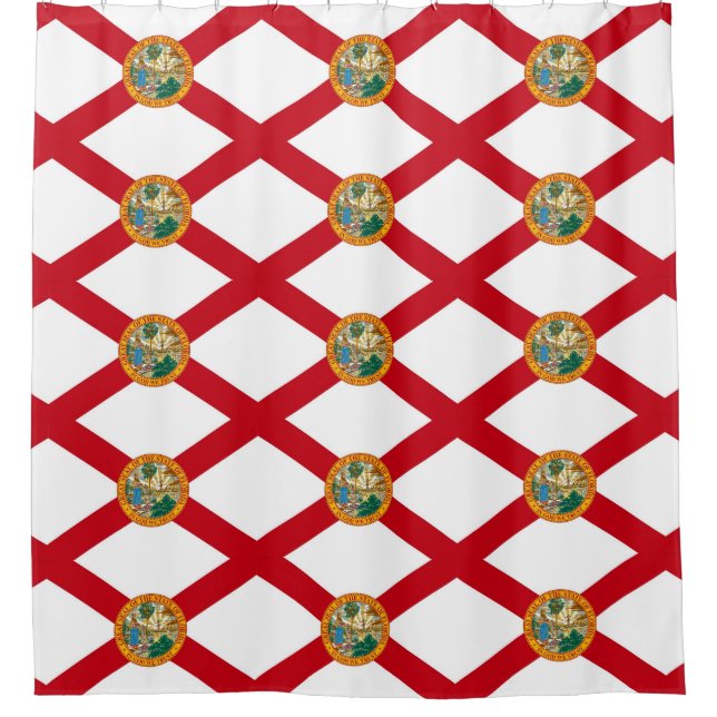 Patriotic Shower Curtain with Flag of Florida (Front)