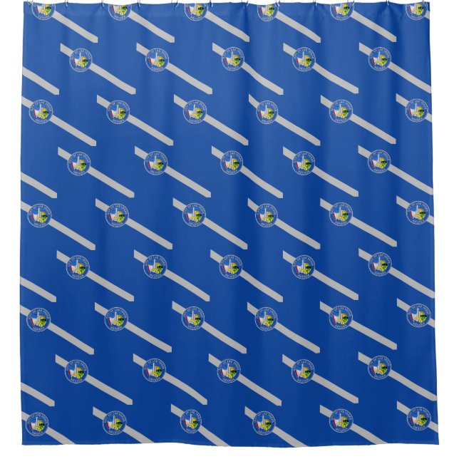 Patriotic Shower Curtain with Flag of Las Vegas (Front)