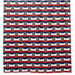 Patriotic Shower Curtain with Flag of Utah, USA