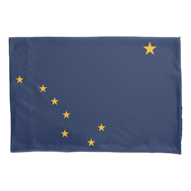 Patriotic Single Pillowcase flag of Alaska, USA (Front)