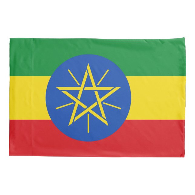 Patriotic Single Pillowcase flag of Ethiopia (Back)