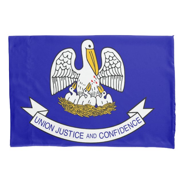Patriotic Single Pillowcase flag of Louisiana, USA (Front)