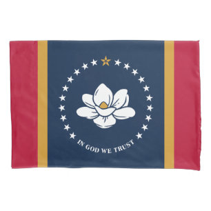 Patriotic Single Pillowcase, flag of Mississipi Pillowcase