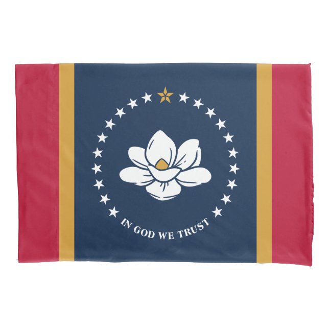 Patriotic Single Pillowcase, flag of Mississipi Pillowcase (Front)