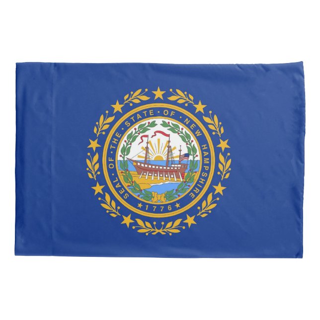 Patriotic Single Pillowcase flag of New Hampshire (Back)