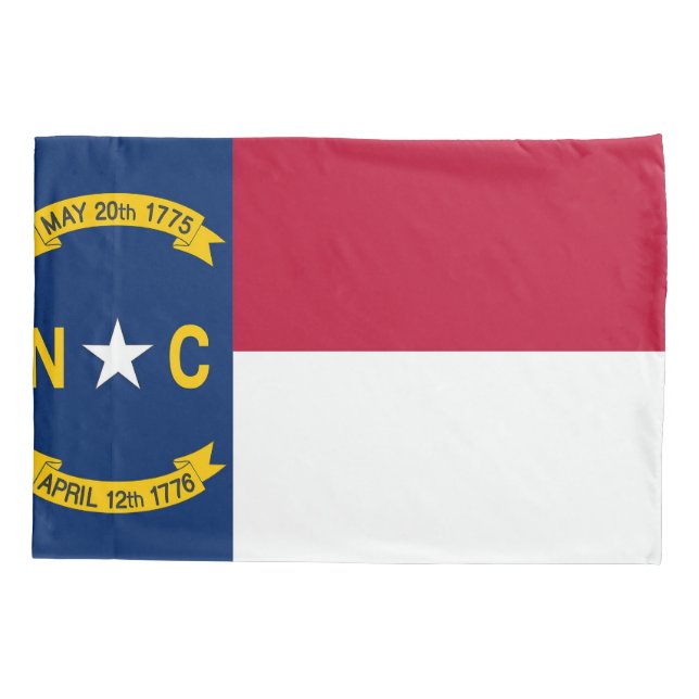 Patriotic Single Pillowcase flag of North Carolina (Back)