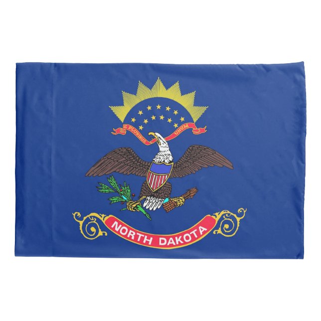 Patriotic Single Pillowcase flag of North Dakota (Back)