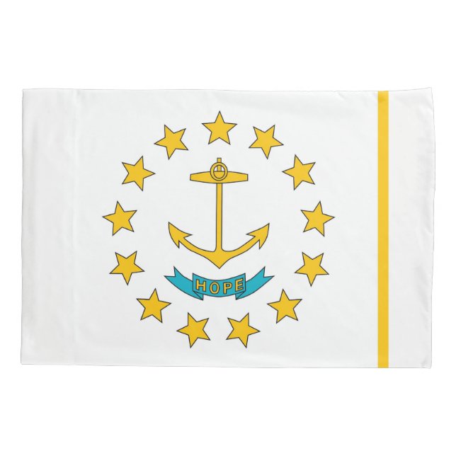 Patriotic Single Pillowcase flag of Rhode Island (Back)