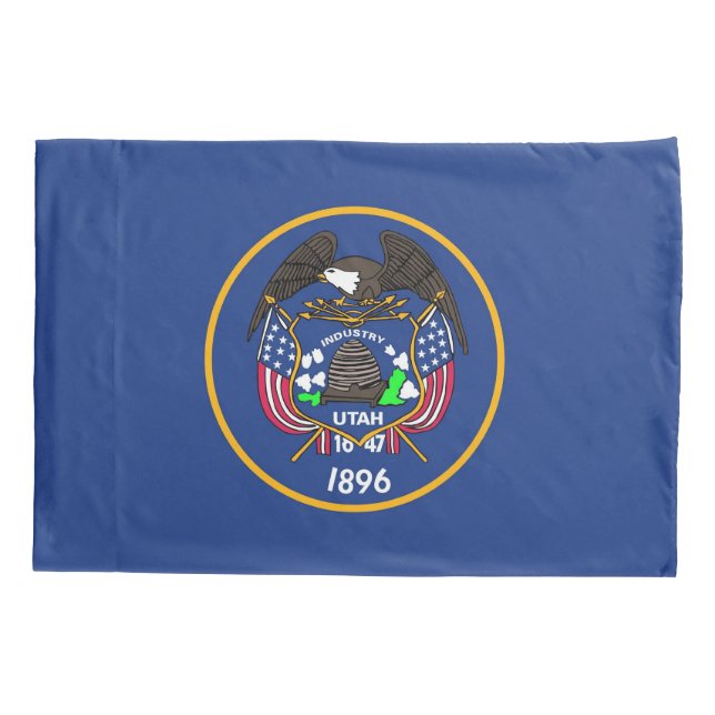 Patriotic Single Pillowcase flag of Utah (Back)