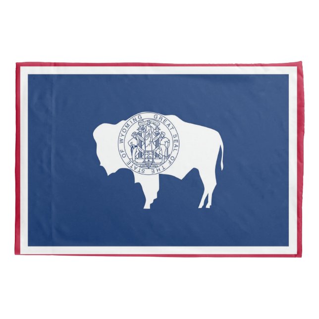Patriotic Single Pillowcase flag of Wyoming, USA (Back)