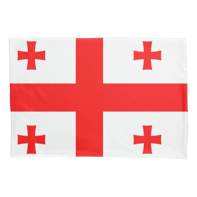 Patriotic Single Pillowcase with flag of Georgia (Front)