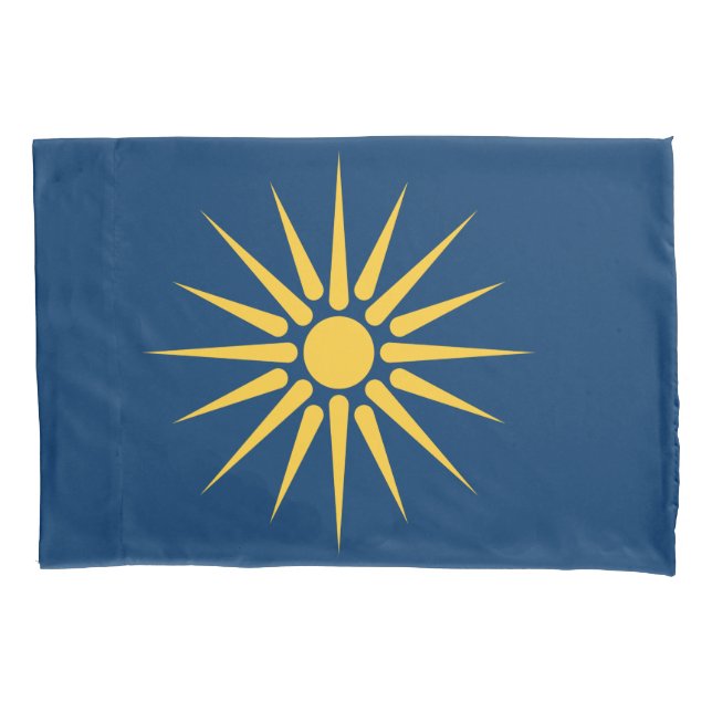 Patriotic Single Pillowcase with flag of Macedonia (Front)