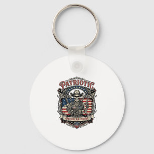 Patriotic Skeleton Cowboy Dark Patriot Skeleton & Keychain