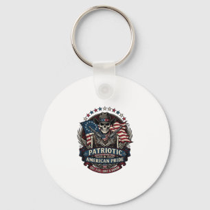 Patriotic Skeleton Cowboy Dark Patriot Skeleton & Keychain