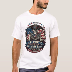 Patriotic Skeleton Cowboy Dark Patriot Skeleton &  T-Shirt
