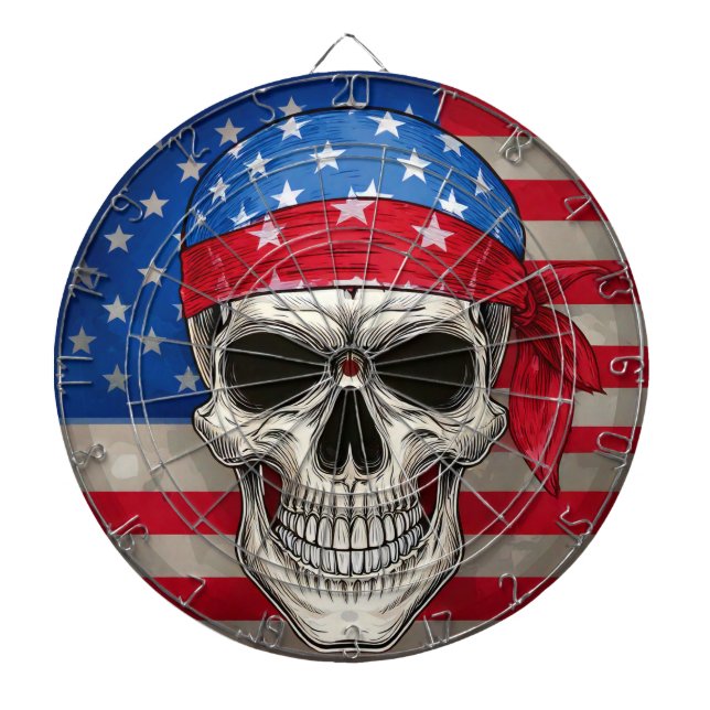 Patriotic Skull Dartboard (Front)