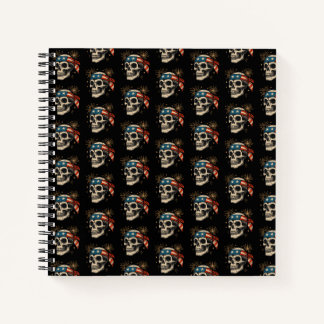 Patriotic Skull & Fireworks Notebook