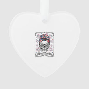 Patriotic Skull Fireworks Vintage Engraving Shirt_ Ornament