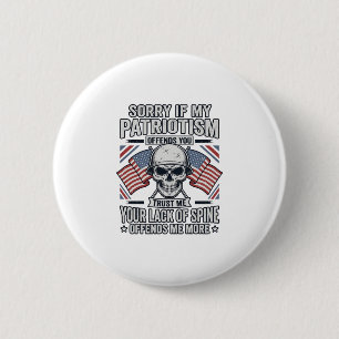 Patriotic Skull Vintage Engraving Quote Vector Des 2 Inch Round Button