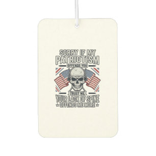 Patriotic Skull Vintage Engraving Quote Vector Des Air Freshener