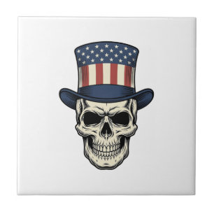 Patriotic Skull Vintage Engraving Shirt Design_1 Tile