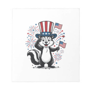 Patriotic Skunk Vintage Fireworks Graphic Shirt_1 Notepad