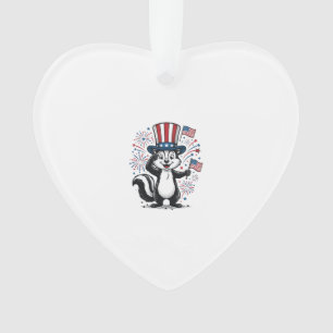 Patriotic Skunk Vintage Fireworks Graphic Shirt_1 Ornament