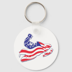 Patriotic-Sledder Keychain