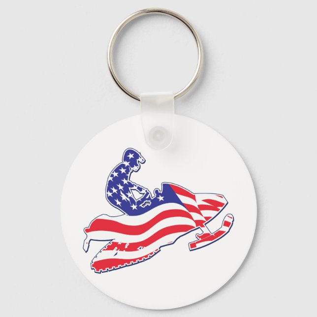 Patriotic-Sledder Keychain (Front)