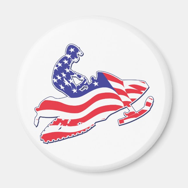 Patriotic-Sledder Magnet (Front)