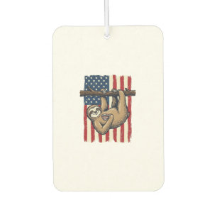Patriotic Sloth Vintage Engraving Shirt Design_1 Air Freshener