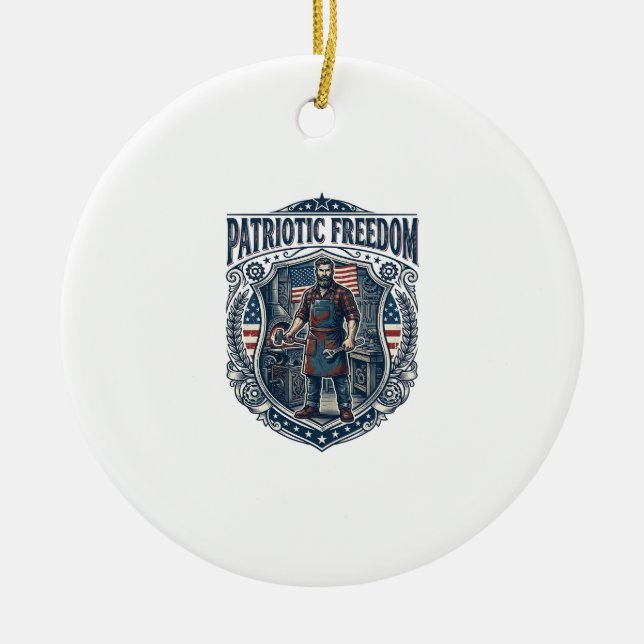 Patriotic Small Business Owner Ceramic Ornament (Front)