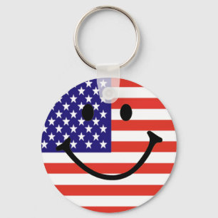 Patriotic Smile Face Keychain