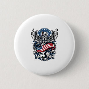 Patriotic Snake Skull Liberty Beast Animal Hybrid 2 Inch Round Button